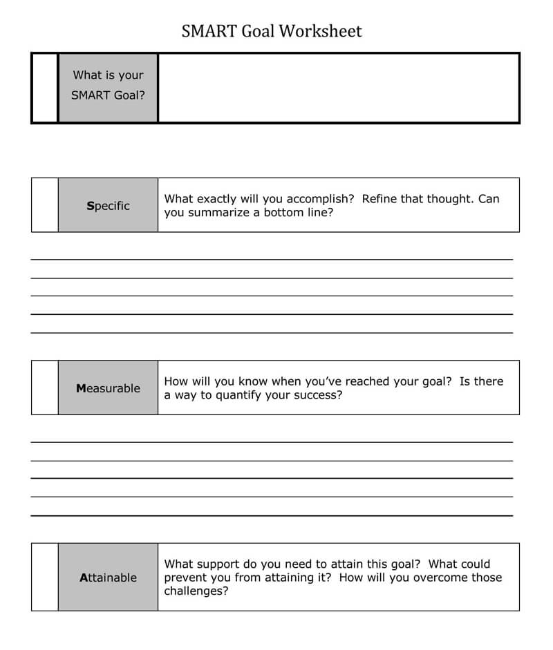 Free SMART Goals Worksheet 02