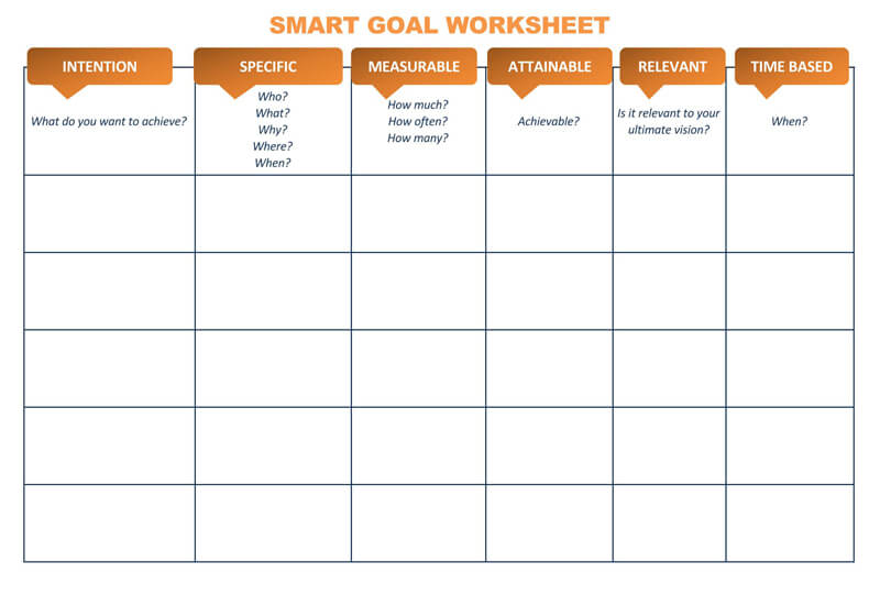 Free SMART Goals Worksheet 05