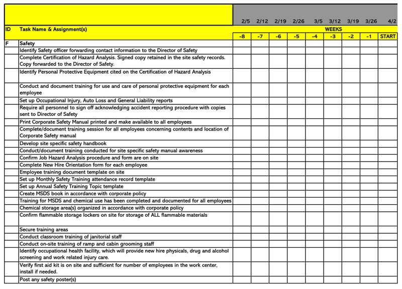 Transition Plan Excel Sheet Template 02