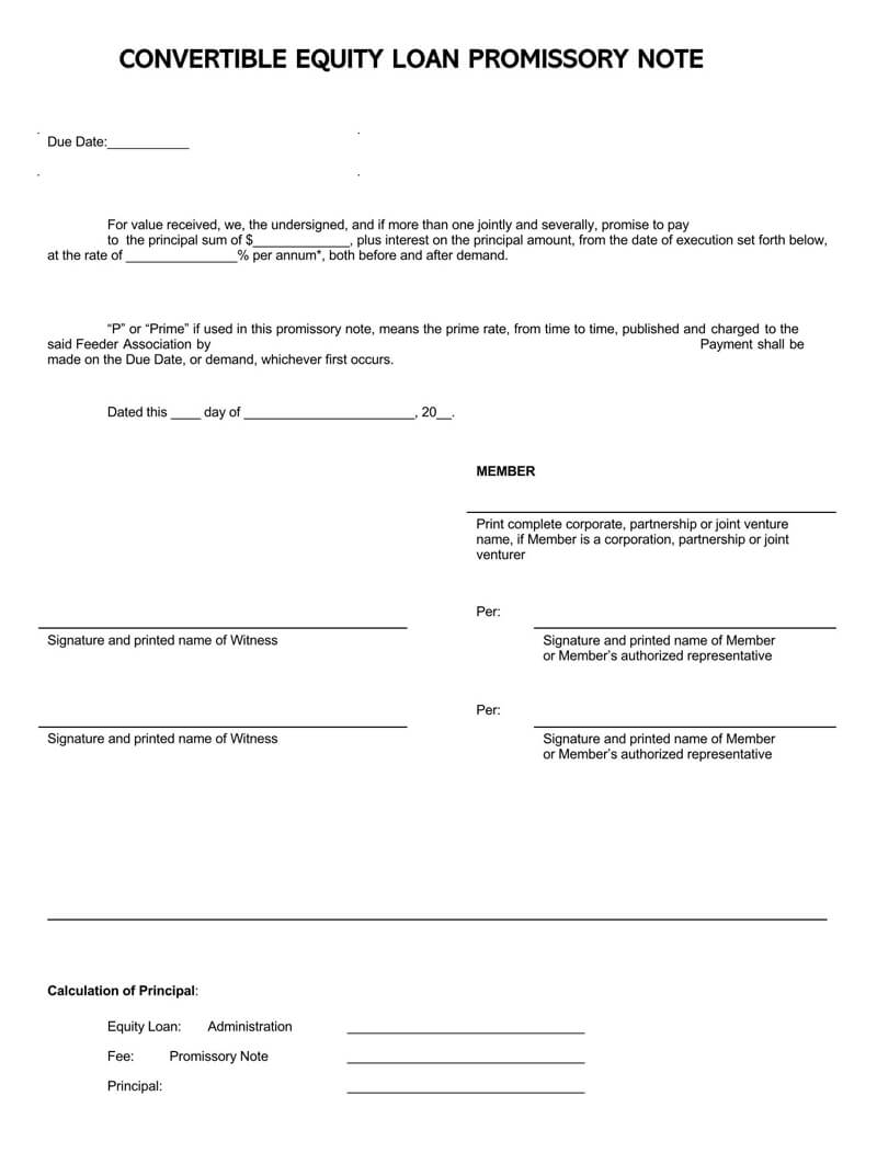 Convertible-Equity-Loan-Promissory-Note-PDF-Template