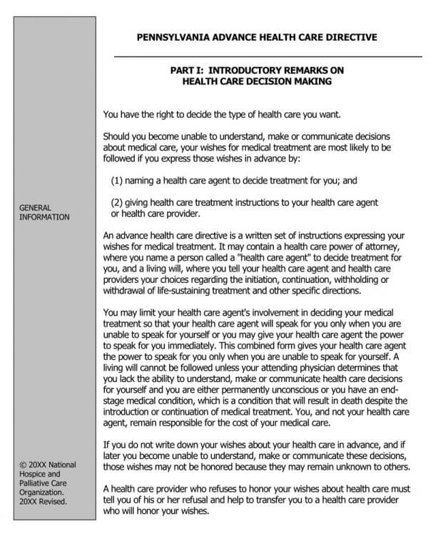 Free (Blank) Living Will Forms (Advance Directive)
