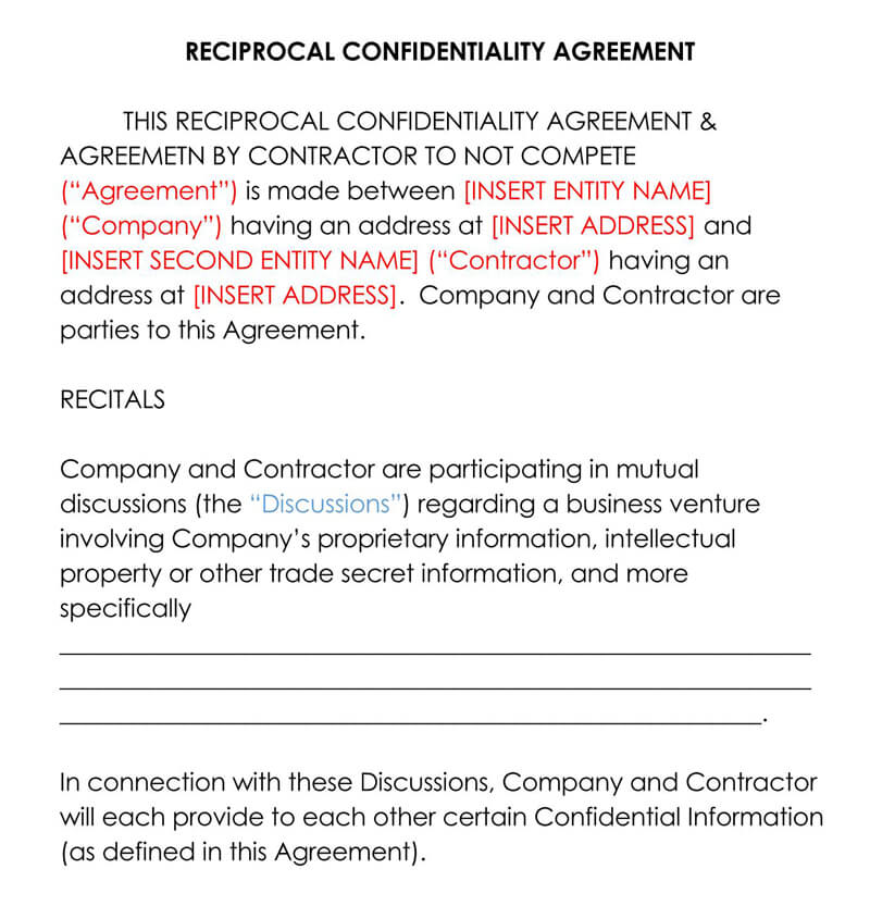 Reciprocal-Confidentialy-Non-Compete-Agreement
