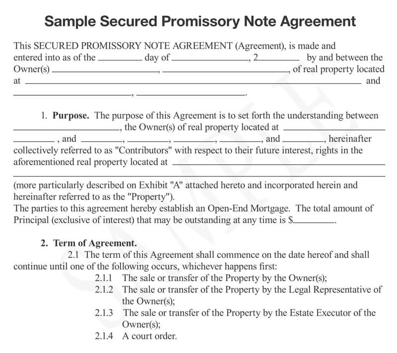 Secured Promissory Note Template from www.doctemplates.net