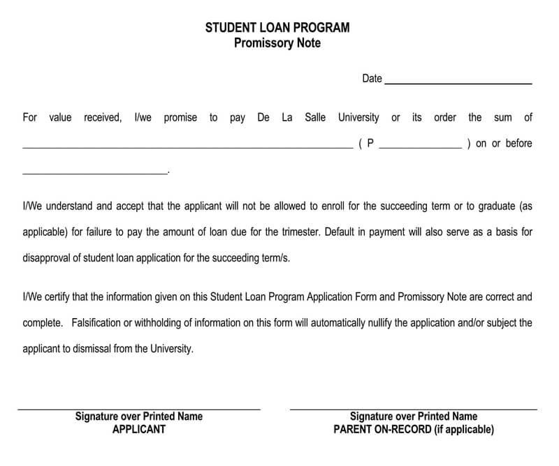 Student-Loan-Promissory-Note-Template