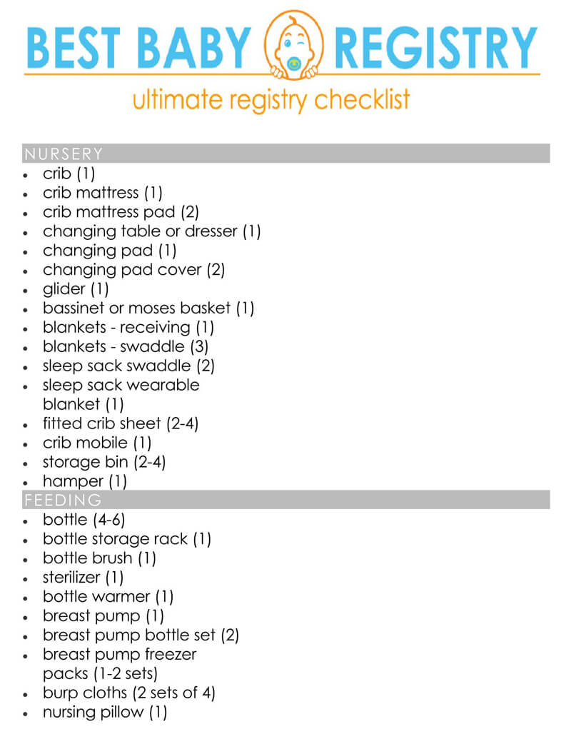 Baby Registry Ultimate Word Checklist
