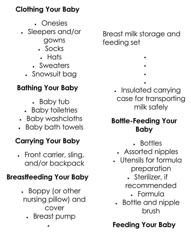 Baby Registry Word Checklist Template 17