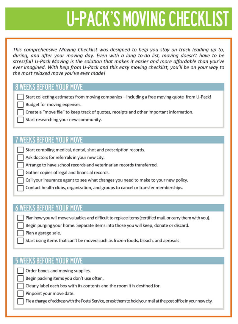 Free 21+ FREE Moving Checklist Templates (Word  PDF) In Business Relocation Plan Template