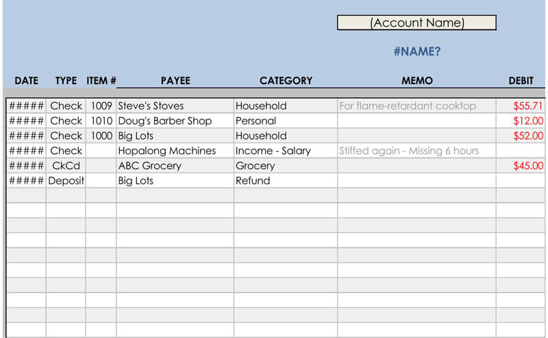 Microsoft Excel Checkbook Register Excel Templates Microsoft Excel Checkbook Register Excel Templates