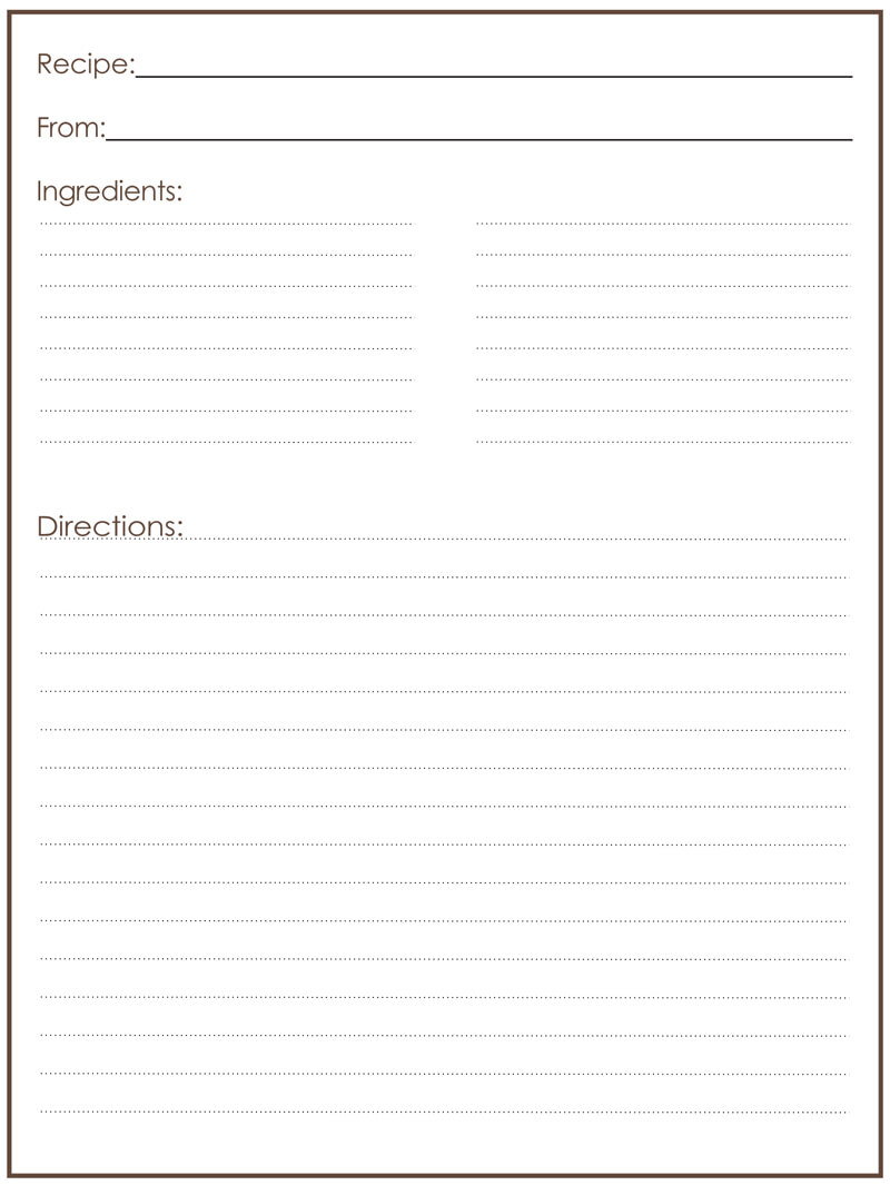 Free Printable Recipe Template For Word Templateral