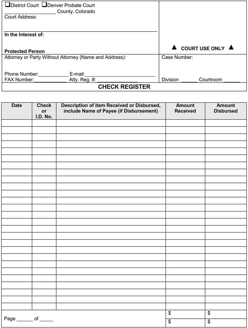 Free Checkbook Register Template 06