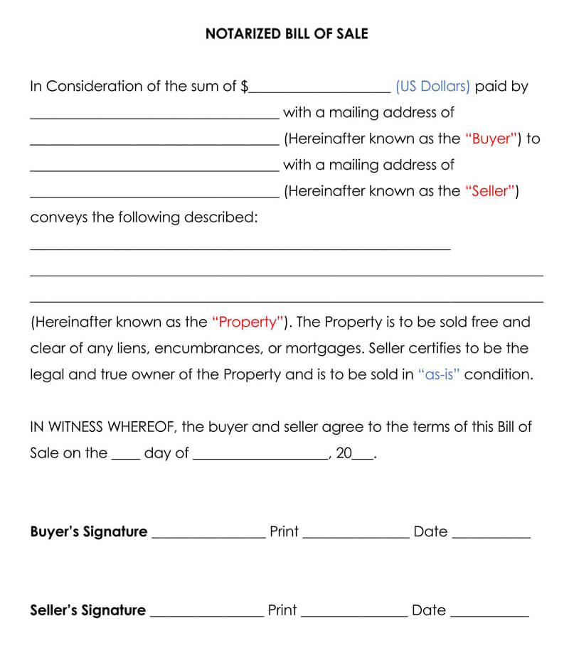 vehicle-bill-of-sale-with-notary-template