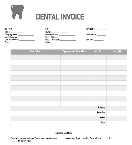 invoice report template