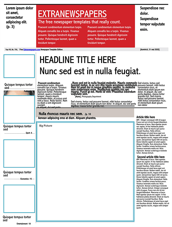 free newspaper template for word