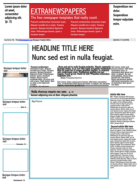 newspaper article template