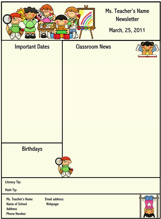 16 Free School Newsletter Templates For Classroom And Parents