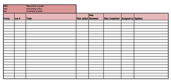 monthly checklist template