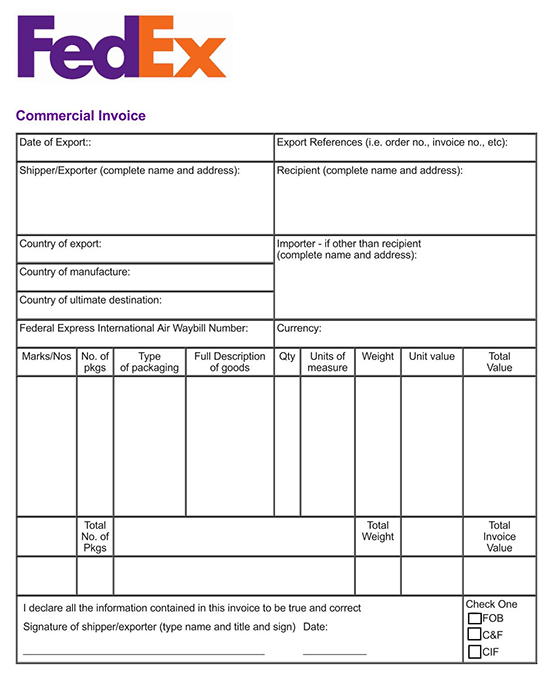 proforma invoice template