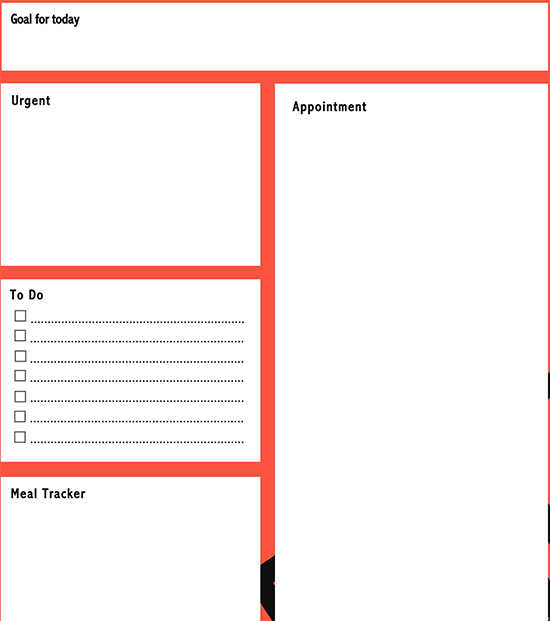daily planner template - google docs 01