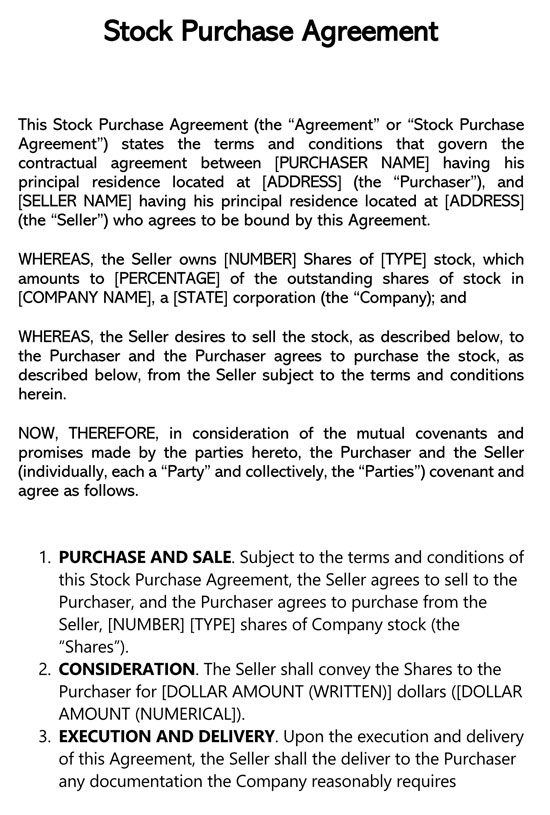  Stock Purchase Agreements