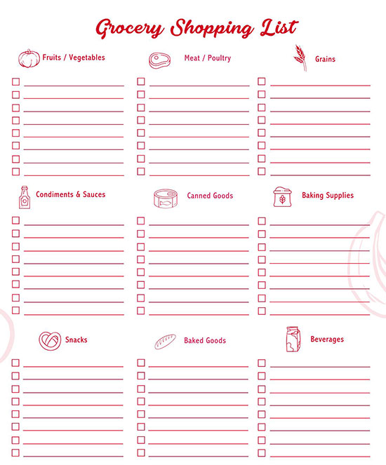 printable grocery list with pictures