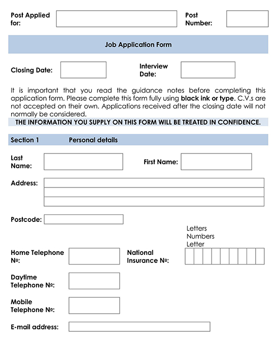 Job Application Template 09