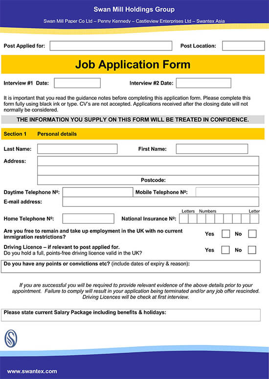 Job Application Template 10