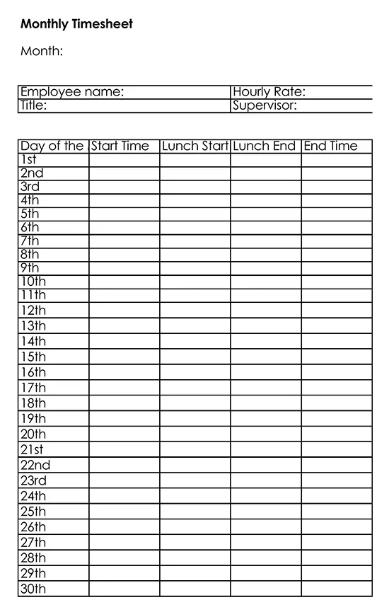 17 free printable employee timesheet templates excel word