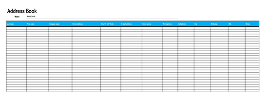 how to create a phone directory in excel