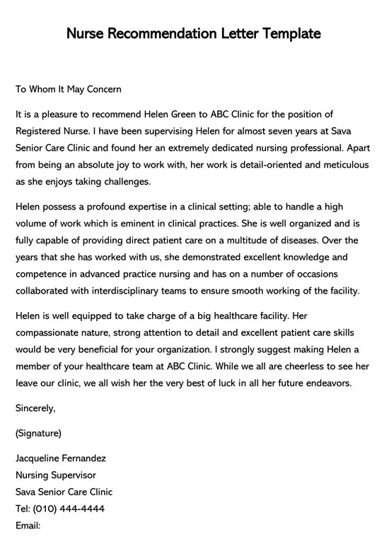 Recommendation Letter For Manager Position from www.doctemplates.net