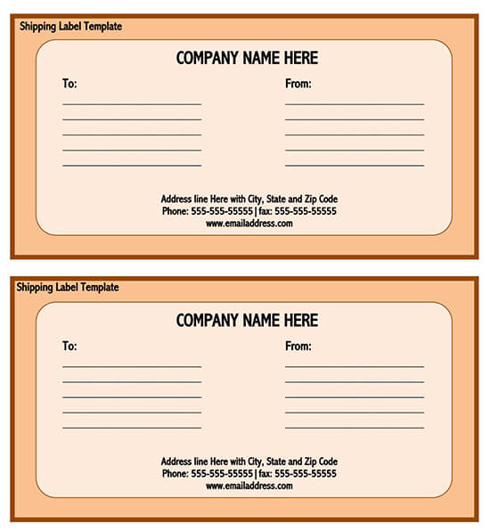 Shipping label template Word