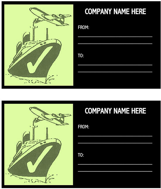 Shipping label template 4x6