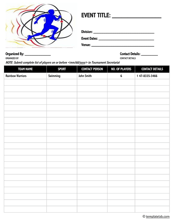 training sign in sheet template 02