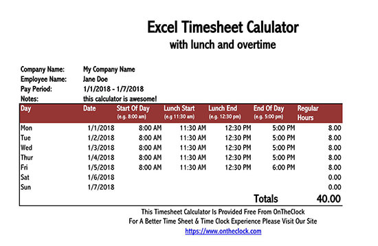 daily timesheet template