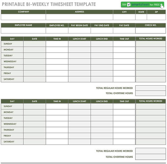 time card template - google sheets 01