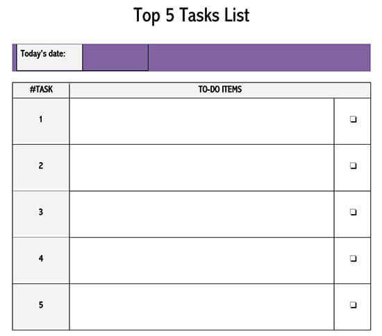 employee task list template 02