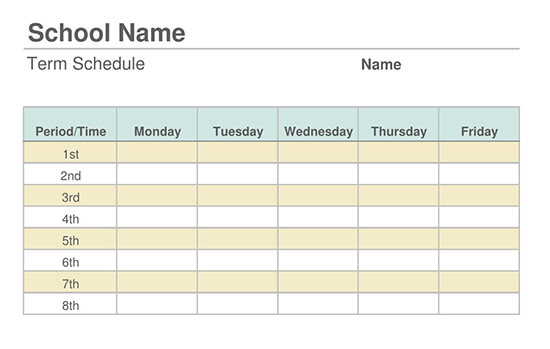 Weekly Class Schedule