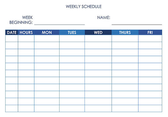 Work Schedule 5-Day 2 on Word