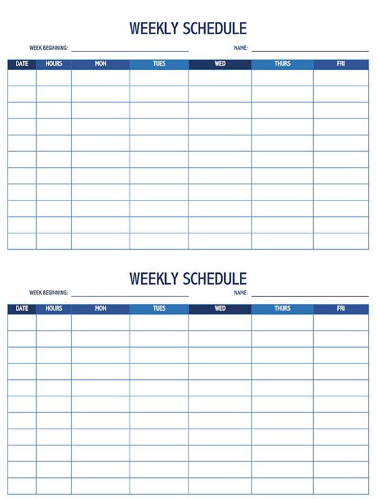 daily schedule template