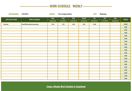 daily work schedule template 01