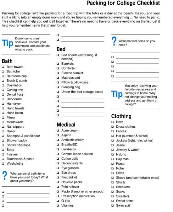 Dorm Room Checklist For Guys