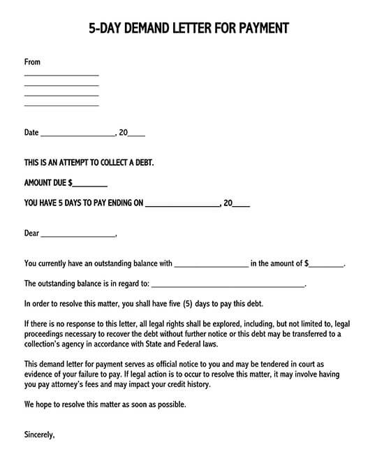 demand letter sample pdf 