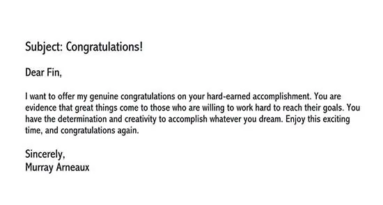 Congratulation Letter Format