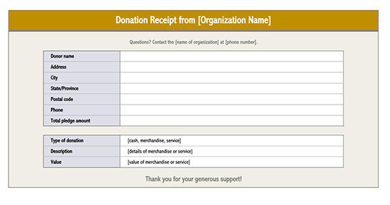 donation receipt letter template 06