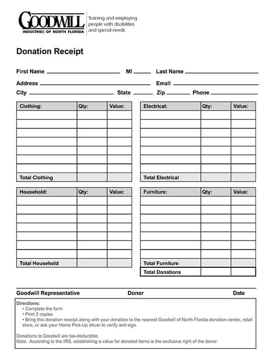 church donation receipt template 03