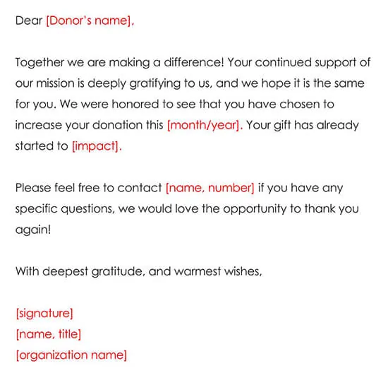 Thank You Letter Template For Donation Sample Examples