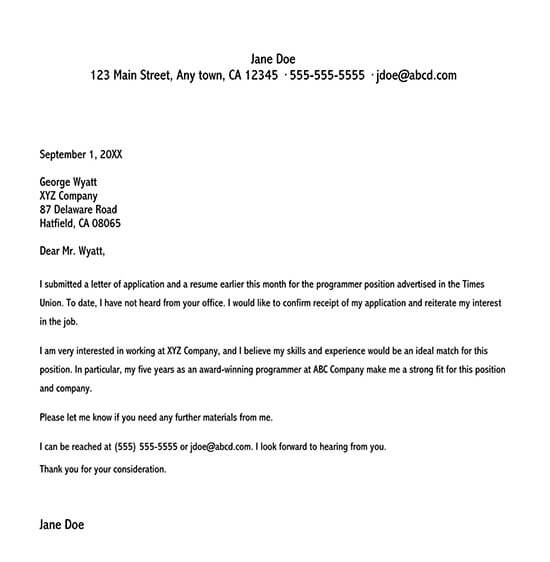 follow-up letter template