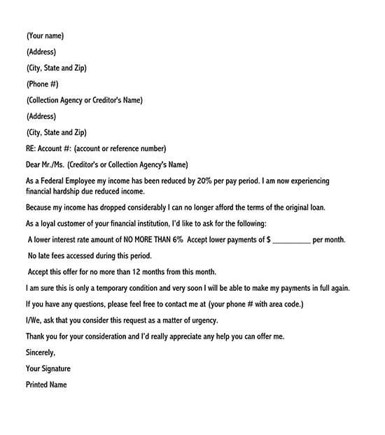  hardship letter template pdf