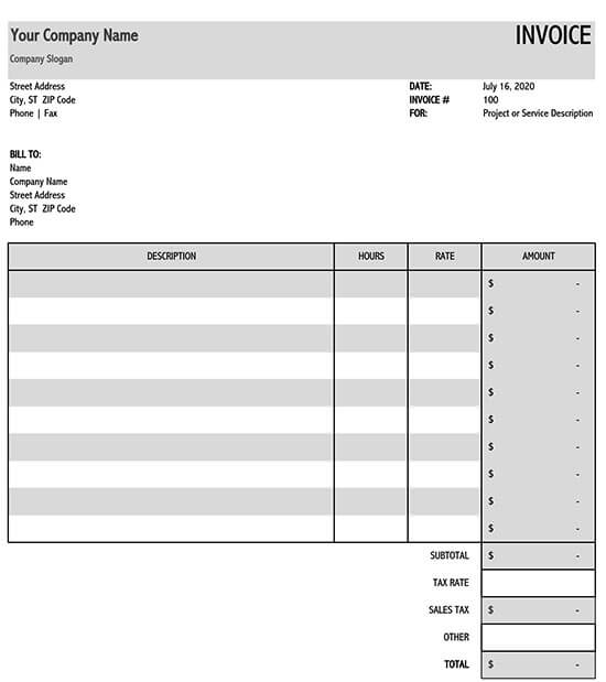 tax invoice template excel 01