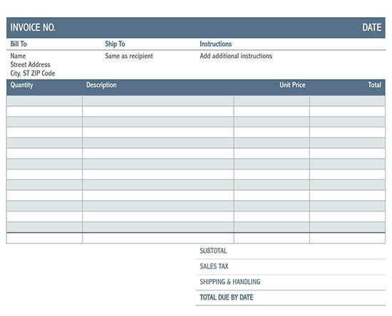 35 Free Invoice Templates Word Excel Download Customize Print