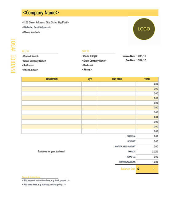 itemized billing statement template